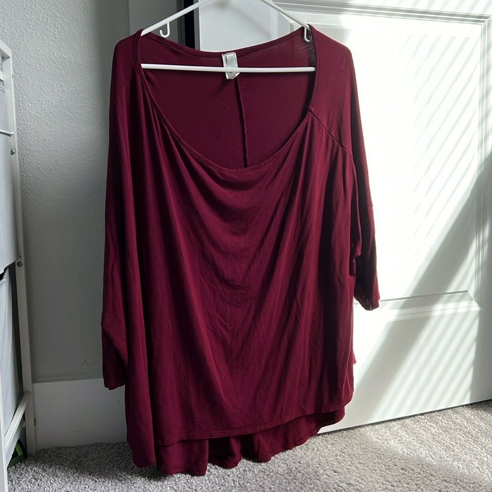 Large wine colored butterfly shirt